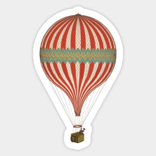 Colorful Steampunk Retro Hot Air Balloon Sticker